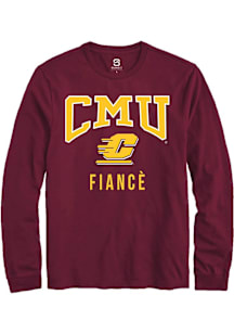 Summit Sportswear Central Michigan Chippewas Maroon Fiancé Long Sleeve T Shirt