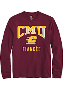 Summit Sportswear Central Michigan Chippewas Maroon Fiancée Long Sleeve T Shirt