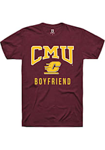 Summit Sportswear Central Michigan Chippewas Maroon Boyfriend Short Sleeve T Shirt