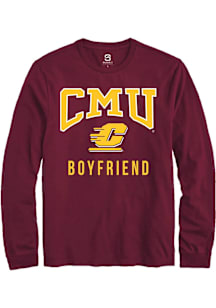 Summit Sportswear Central Michigan Chippewas Maroon Boyfriend Long Sleeve T Shirt
