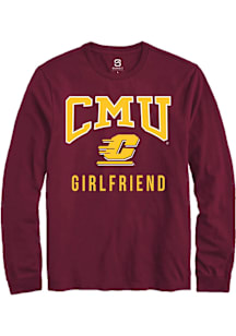 Summit Sportswear Central Michigan Chippewas Maroon Girlfriend Long Sleeve T Shirt