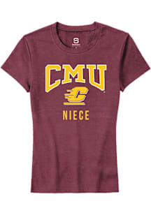 Summit Sportswear Central Michigan Chippewas Womens Maroon Niece Short Sleeve T-Shirt