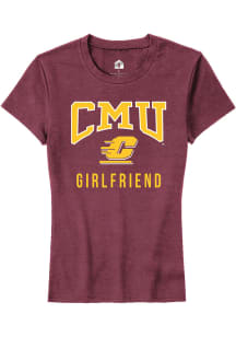 Rally Central Michigan Chippewas Womens Maroon Girlfriend Short Sleeve T-Shirt