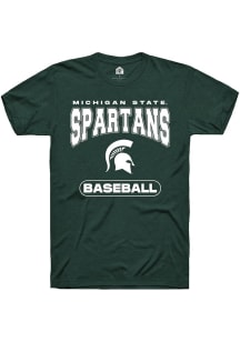 Michigan State Spartans Green Rally Baseball Short Sleeve T Shirt