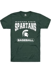 Michigan State Spartans Green Rally Baseball Short Sleeve T Shirt