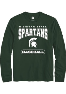 Mens Michigan State Spartans Green Rally Baseball Tee