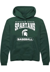 Mens Michigan State Spartans Green Rally Baseball Hooded Sweatshirt