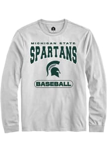 Mens Michigan State Spartans White Rally Baseball Tee