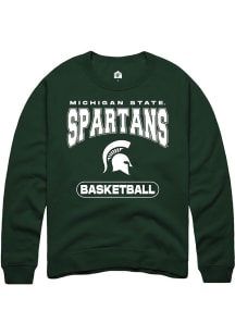 Mens Michigan State Spartans Green Rally Basketball Crew Sweatshirt