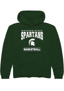 Youth Michigan State Spartans Green Rally Basketball Long Sleeve Hooded Sweatshirt