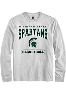 Summit Sportswear Michigan State Spartans White Basketball Long Sleeve T Shirt