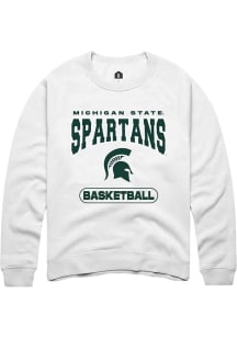 Mens Michigan State Spartans White Rally Basketball Crew Sweatshirt