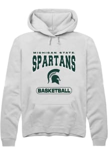 Mens Michigan State Spartans White Rally Basketball Hooded Sweatshirt