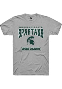 Michigan State Spartans Grey Rally Cross Country Short Sleeve T Shirt