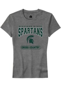 Michigan State Spartans Grey Rally Cross Country Short Sleeve T-Shirt