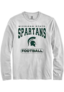 Summit Sportswear Michigan State Spartans White Football Design Long Sleeve T Shirt