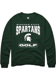 Mens Michigan State Spartans Green Rally Golf Crew Sweatshirt