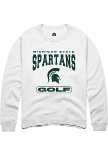 Mens Michigan State Spartans White Rally Golf Crew Sweatshirt