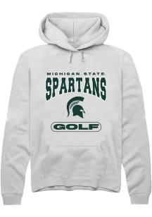 Mens Michigan State Spartans White Rally Golf Hooded Sweatshirt