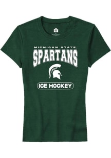 Michigan State Spartans Green Rally Ice Hockey Short Sleeve T-Shirt