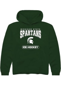 Youth Michigan State Spartans Green Rally Ice Hockey Long Sleeve Hooded Sweatshirt