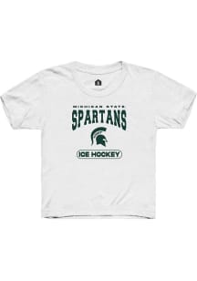 Youth Michigan State Spartans White Rally Ice Hockey Short Sleeve T-Shirt