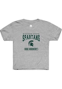 Youth Michigan State Spartans Grey Rally Ice Hockey Short Sleeve T-Shirt