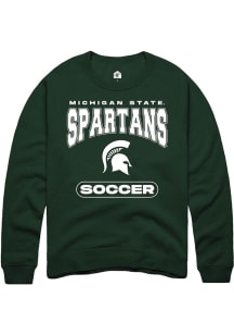 Mens Michigan State Spartans Green Rally Soccer Crew Sweatshirt