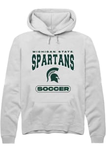 Mens Michigan State Spartans White Rally Soccer Hooded Sweatshirt