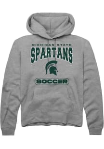 Mens Michigan State Spartans Grey Rally Soccer Hooded Sweatshirt