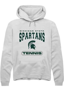 Mens Michigan State Spartans White Rally Tennis Hooded Sweatshirt