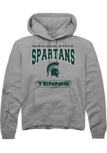 Mens Michigan State Spartans Grey Rally Tennis Hooded Sweatshirt