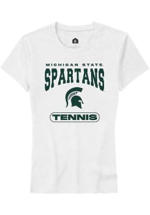 Michigan State Spartans White Rally Tennis Short Sleeve T-Shirt