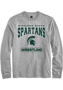 Mens Michigan State Spartans Grey Rally Wrestling Tee