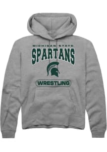 Mens Michigan State Spartans Grey Rally Wrestling Hooded Sweatshirt