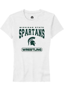 Michigan State Spartans White Rally Wrestling Short Sleeve T-Shirt