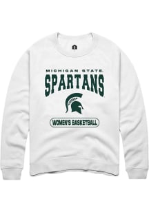 Mens Michigan State Spartans White Rally Women's Basketball Crew Sweatshirt