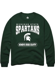 Mens Michigan State Spartans Green Rally Women's Cross Country Crew Sweatshirt