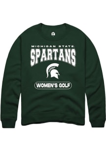 Mens Michigan State Spartans Green Rally Women's Golf Crew Sweatshirt