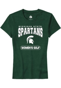 Michigan State Spartans Green Rally Women's Golf Short Sleeve T-Shirt