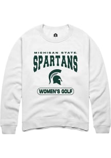 Mens Michigan State Spartans White Rally Women's Golf Crew Sweatshirt