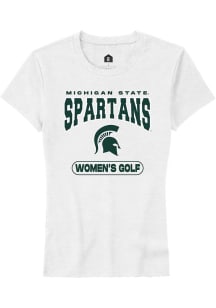 Michigan State Spartans White Rally Women's Golf Short Sleeve T-Shirt