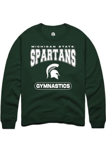 Mens Michigan State Spartans Green Rally Gymnastics Crew Sweatshirt