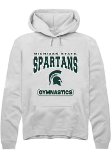 Mens Michigan State Spartans White Rally Gymnastics Hooded Sweatshirt