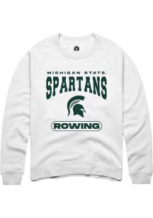 Mens Michigan State Spartans White Rally Rowing Crew Sweatshirt