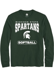 Mens Michigan State Spartans Green Rally Softball Tee