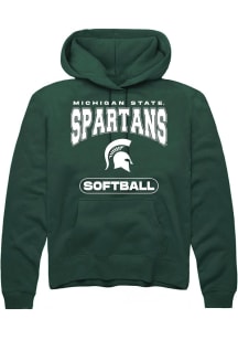 Mens Michigan State Spartans Green Rally Softball Hooded Sweatshirt