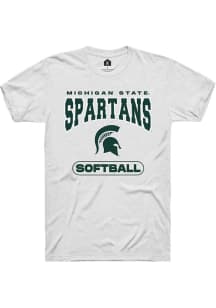 Michigan State Spartans White Rally Softball Short Sleeve T Shirt