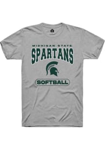 Michigan State Spartans Grey Rally Softball Short Sleeve T Shirt