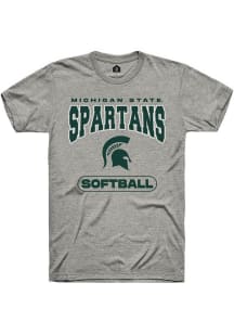 Michigan State Spartans Grey Rally Softball Short Sleeve T Shirt